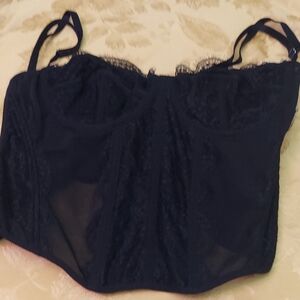 no brand name black Lace Bustier 2X